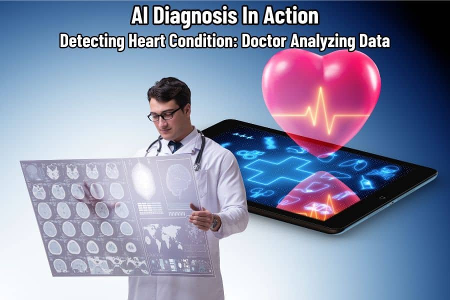 AI Diagnosis In Action: Detecting Heart Condition - Doctor Analyzing Data